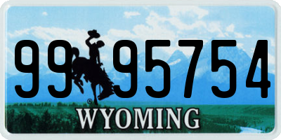 WY license plate 9995754