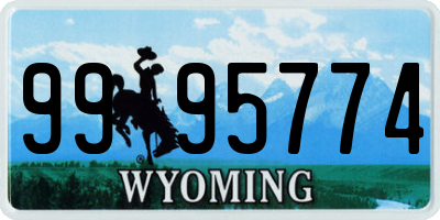 WY license plate 9995774