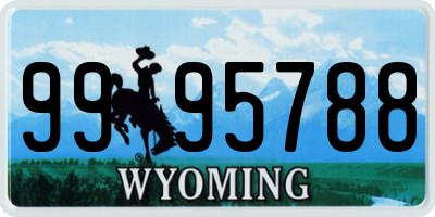 WY license plate 9995788