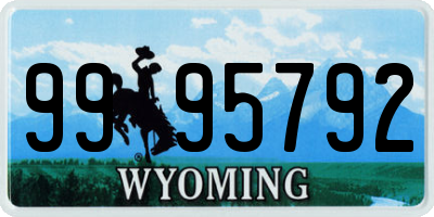 WY license plate 9995792