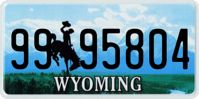 WY license plate 9995804