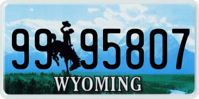 WY license plate 9995807