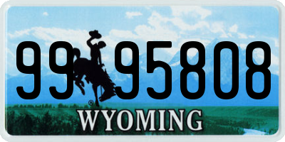 WY license plate 9995808