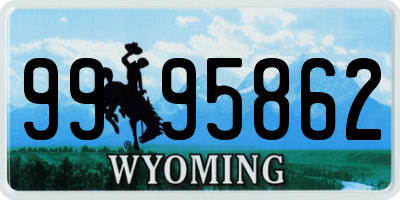 WY license plate 9995862