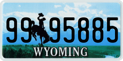 WY license plate 9995885
