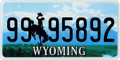 WY license plate 9995892