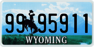 WY license plate 9995911