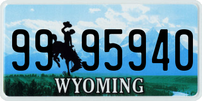 WY license plate 9995940