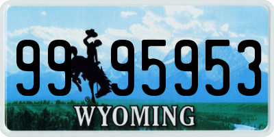 WY license plate 9995953