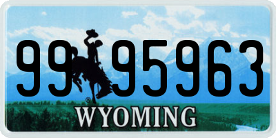 WY license plate 9995963