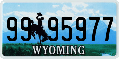 WY license plate 9995977