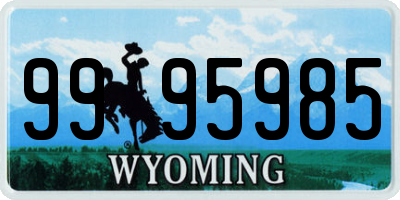 WY license plate 9995985