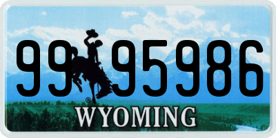 WY license plate 9995986