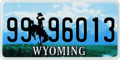 WY license plate 9996013