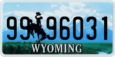 WY license plate 9996031