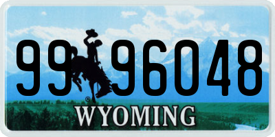 WY license plate 9996048