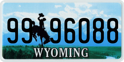 WY license plate 9996088