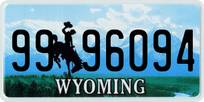WY license plate 9996094