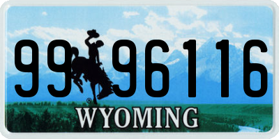 WY license plate 9996116