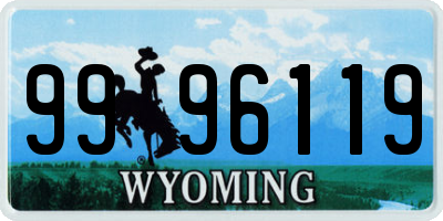 WY license plate 9996119