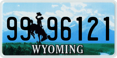 WY license plate 9996121