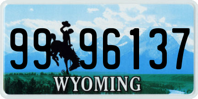 WY license plate 9996137