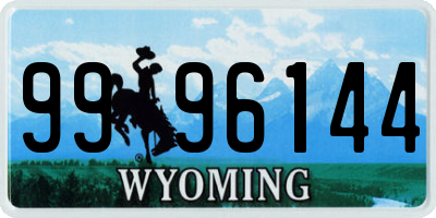 WY license plate 9996144