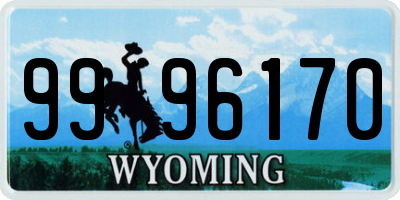 WY license plate 9996170