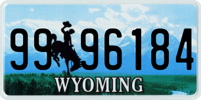 WY license plate 9996184