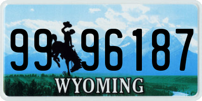 WY license plate 9996187