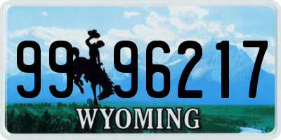 WY license plate 9996217