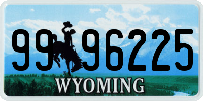 WY license plate 9996225