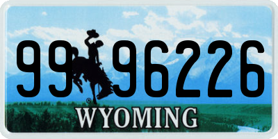 WY license plate 9996226
