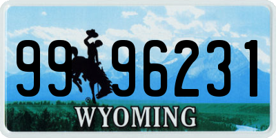 WY license plate 9996231