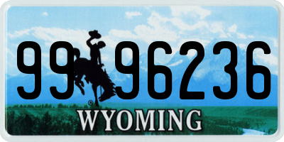 WY license plate 9996236