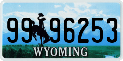 WY license plate 9996253