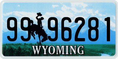 WY license plate 9996281