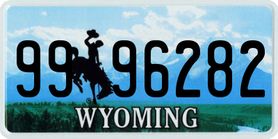 WY license plate 9996282