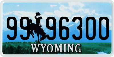 WY license plate 9996300