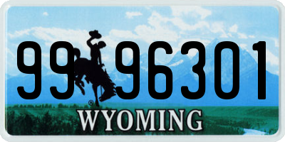 WY license plate 9996301