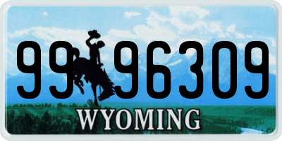WY license plate 9996309