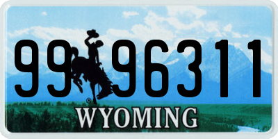 WY license plate 9996311