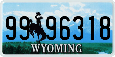 WY license plate 9996318