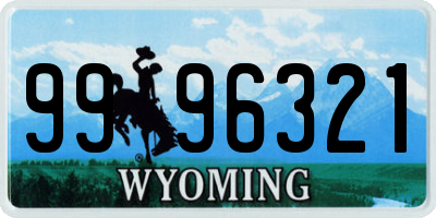 WY license plate 9996321