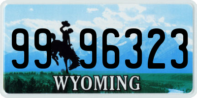 WY license plate 9996323