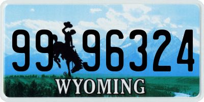 WY license plate 9996324