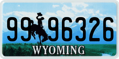 WY license plate 9996326