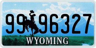 WY license plate 9996327