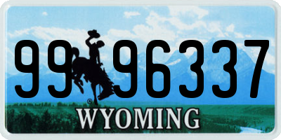 WY license plate 9996337