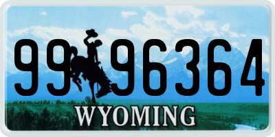 WY license plate 9996364